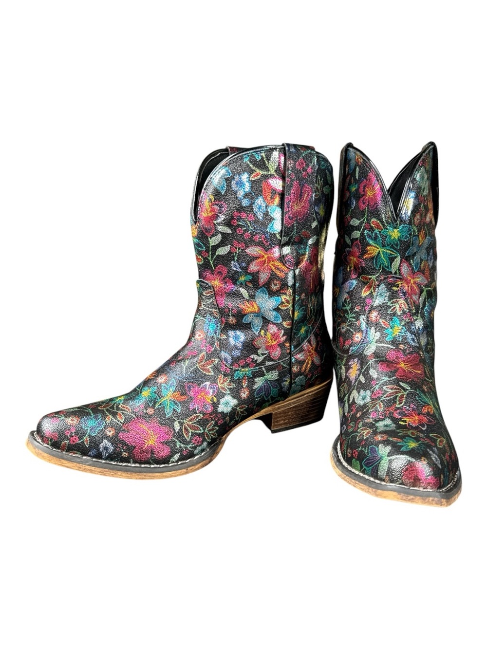 ROPER Ingrid Floral Snip Toe Cowboy Boots - Picture 4 of 9